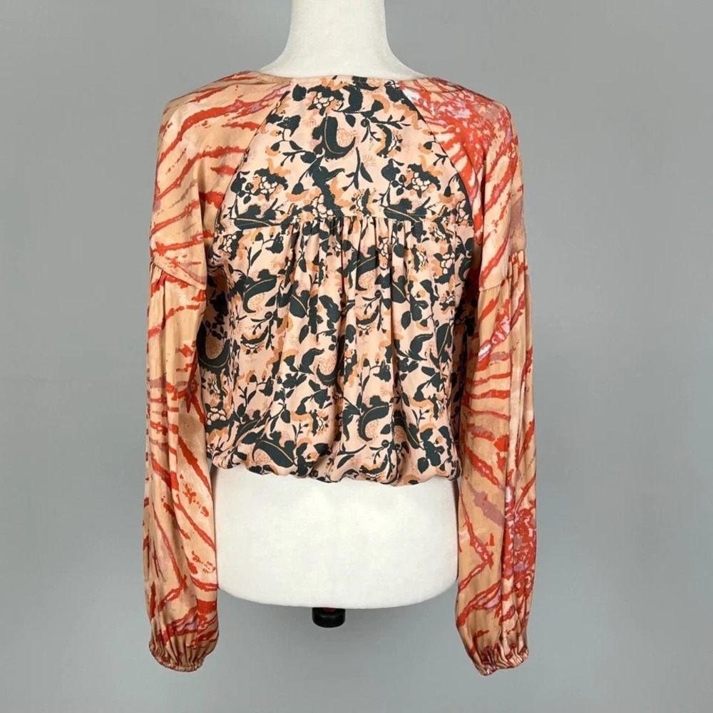 Free People Womens Cruisin Together Mixed Print Top Surplice Cropped size XS - Picture 8 of 8